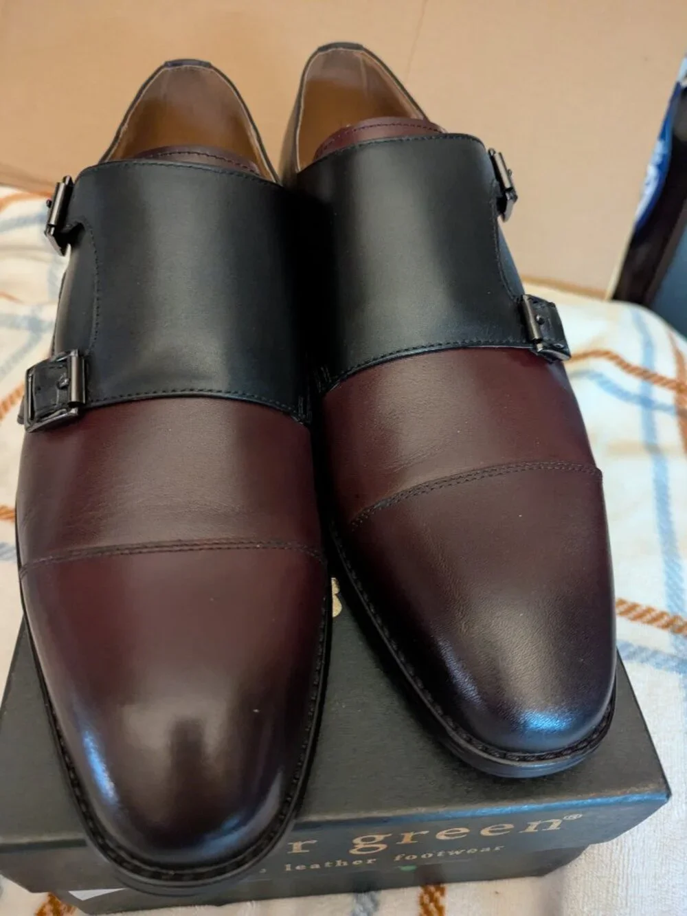 Asher Green Double Strap Monk Men's Shoes Size 10
